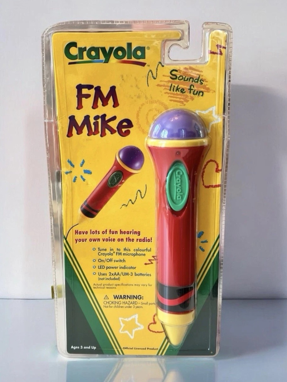 Rare Vintage 90’s Crayola FM Microphone NOS Sealed Crayon Shaped Mic